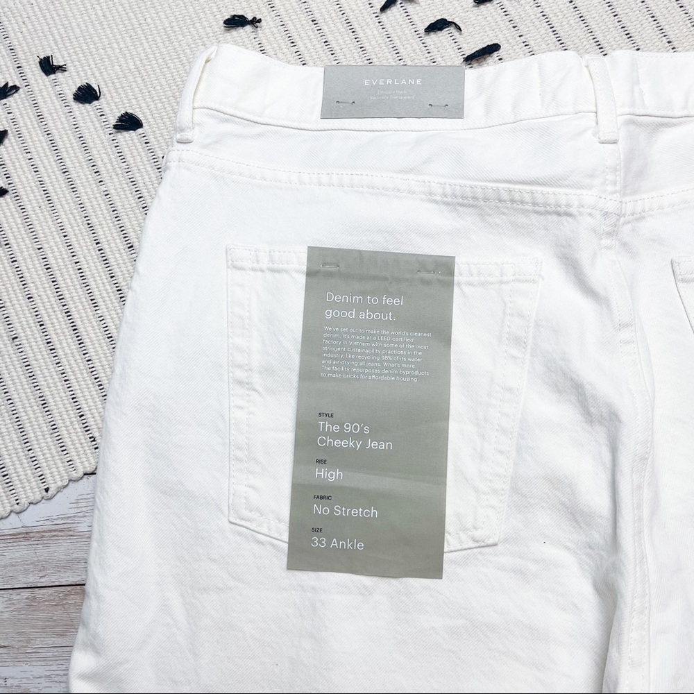 Everlane The 90’s Cheeky Jean White Bone High Rise 33 Ankle Crop Petite - Picture 6 of 8